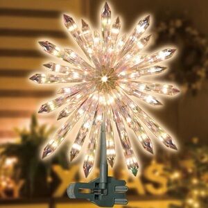 NEW GE 50 Lights Crystal Tree Top; RARE, discontinued. Beautiful Warm White